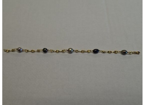 Image Bracelet Or jaune Pierres Maille grain de cafe