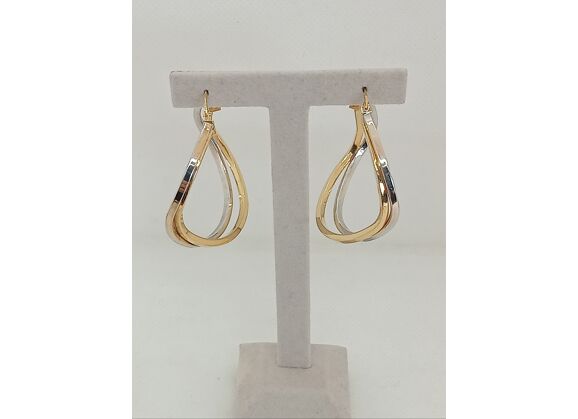 Image Boucles d'oreilles Créoles Or jaune Or blanc