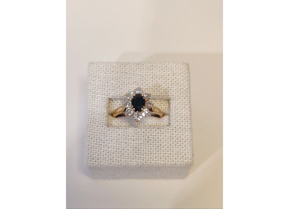 Image Bague Or jaune Saphir Diamant