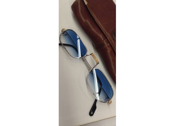 Image Lunettes de soleil CARTIER Demi lunes Métal Argenté 25 mm