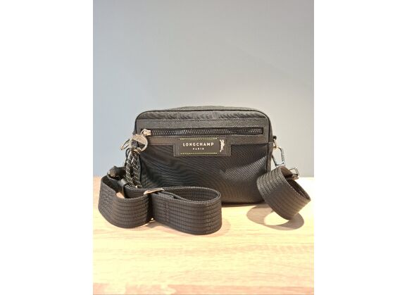 Image Sac à main LONGCHAMP Le Pliage Porté croisé Tissu Noir