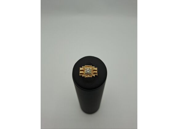 Image Bague Or jaune Oxyde de zirconium