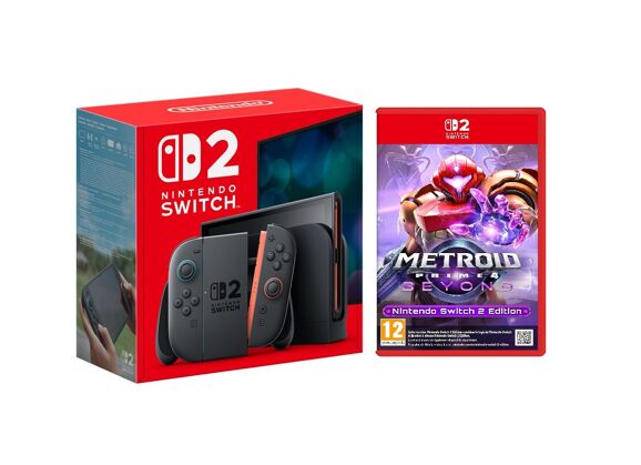 Image Console jeux vidéo NINTENDO Switch 2 Noir 256 Go + 2 manettes + Metroid prime 4 : beyond